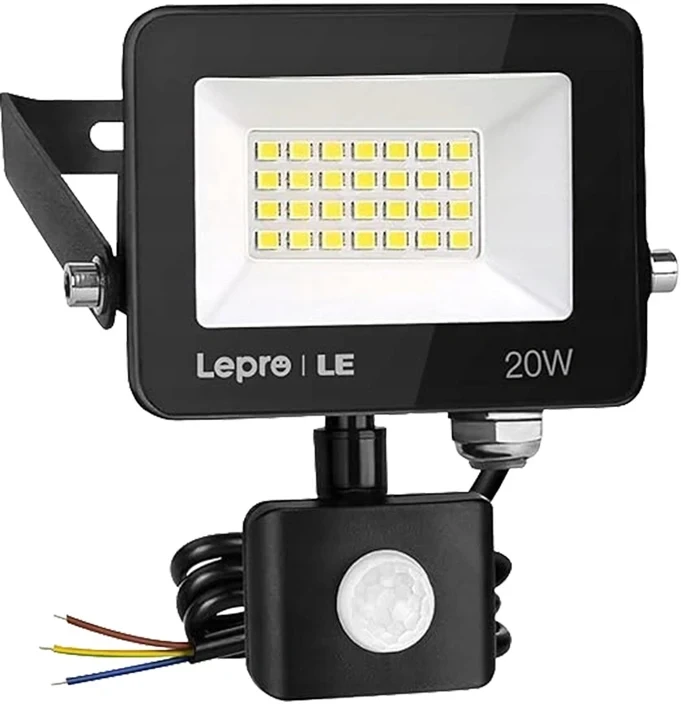 LEPRO 340013-DW-EU 20W 2000 lm 5000 K IP65 LED Floodlight with Motion Sensor