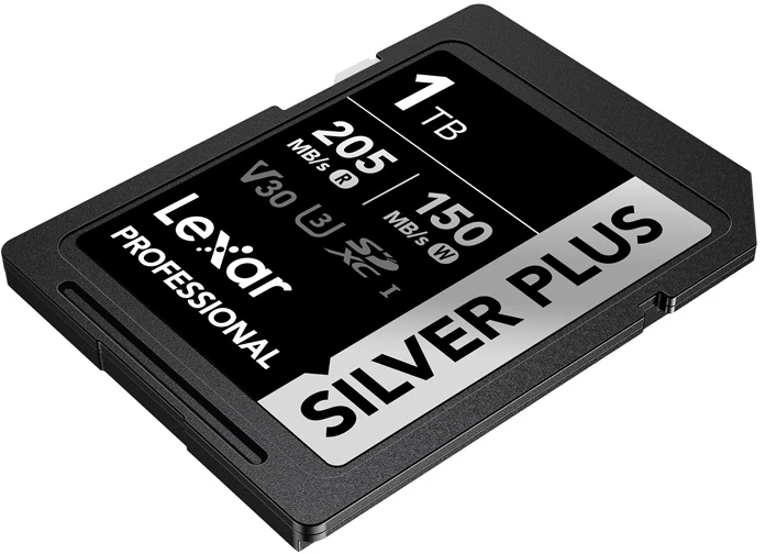 SDXC atminties kortelė - Lexar Professional Sidabrinis PLUS SDXC 1TB 205MB/s skaitymas, 150MB/s rašymas