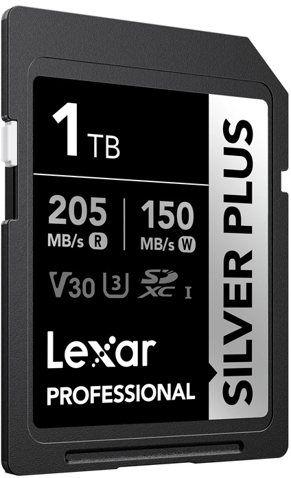 SDXC atminties kortelė - Lexar Professional Sidabrinis PLUS SDXC 1TB 205MB/s skaitymas, 150MB/s rašymas