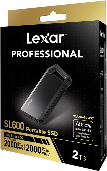 Kietasis diskas Nešiojamas SSD - Lexar SL600 2TB 2000MB/s USB Type-C ir USB Type-A 256-bit AES šifravimas