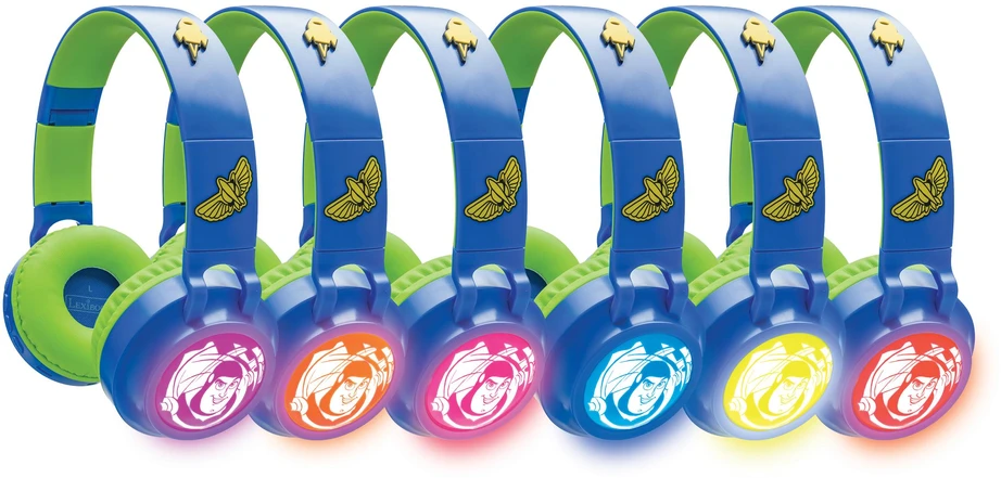 Lexibook - 3D „DISNEY“ „Žaislų istorijos“ dizaino sulankstomos „Bluetooth®“ ir laidinės ausinės su saugiu garsumo ribojimu (HPBT015TS)