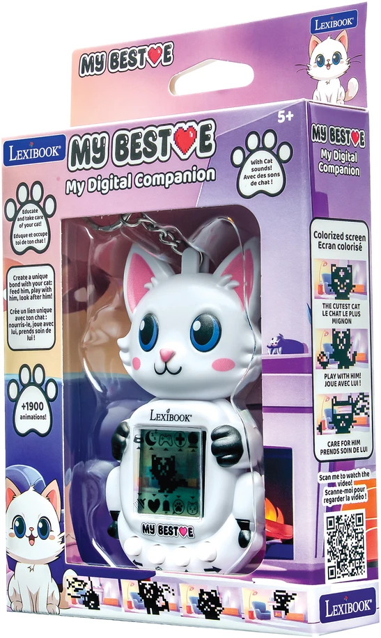 „Lexibook“ – „My Best-E® 2 Cats“ konsolė su LCD ekranu ir raktų pakabuku (JLMBCAT)