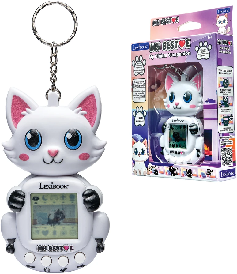 „Lexibook“ – „My Best-E® 2 Cats“ konsolė su LCD ekranu ir raktų pakabuku (JLMBCAT)