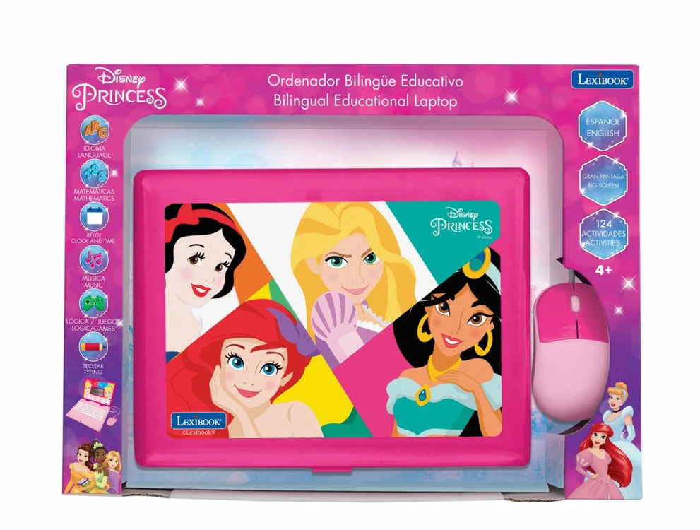 Laptop Nešiojamas kompiuteris edukacinis Disney Princess Trilingual UA/PENG/PL 186 užsiėmimai