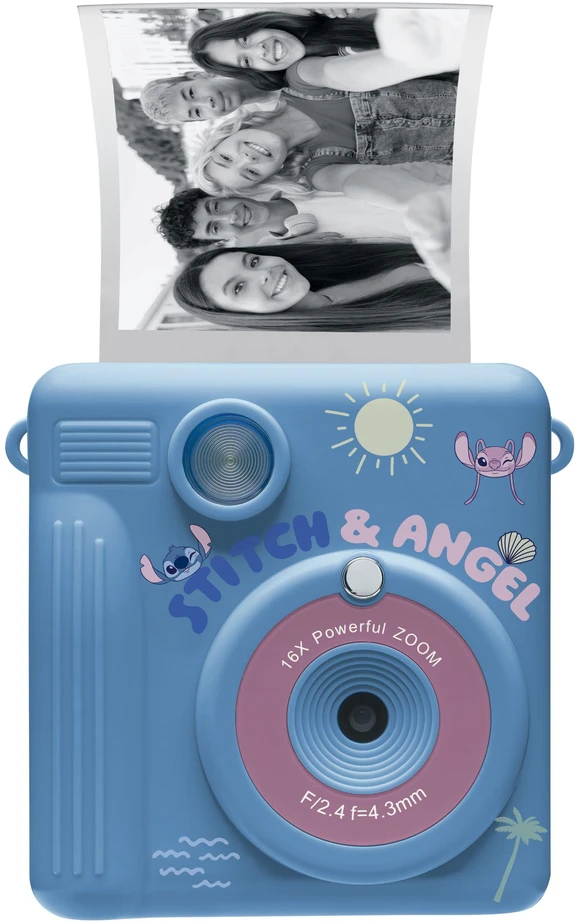Lexibook - „StarCAM® Print“, fotoaparato dėklas su momentiniu spausdintuvu, 4 popieriaus ritinėliais, kaklo dirželiu, silikoniniu maišeliu su 3D „DISNEY“ dygsniais ir pritaikymo rinkiniu (DJ130DZ)