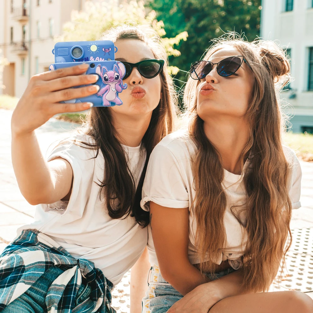 Lexibook - „StarCAM® Print“, fotoaparato dėklas su momentiniu spausdintuvu, 4 popieriaus ritinėliais, kaklo dirželiu, silikoniniu maišeliu su 3D „DISNEY“ dygsniais ir pritaikymo rinkiniu (DJ130DZ)