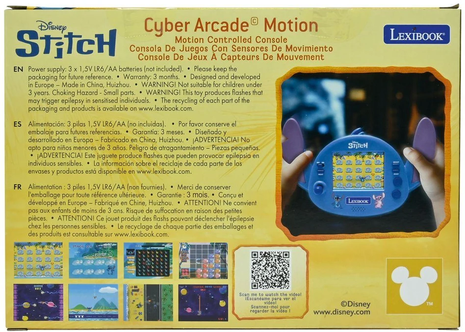 Lexibook,Disney „Lexibook“ – „Disney Stitch Cyber ​​Arcade Motion®“ konsolė (JL3180D)