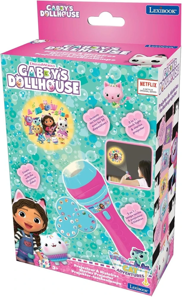 Lexibookgabbys Dollhouse „Lexibook“ – projektorius ir žibintuvėlis – Gabby lėlių namelis (LTC050GDH)