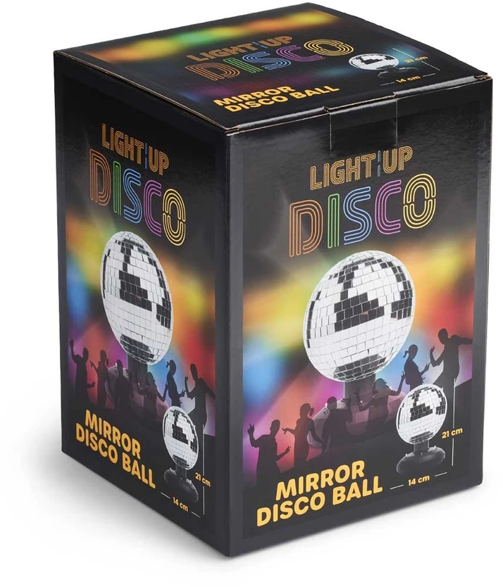 Light Up ŠVIESINAMASIS LED veidrodinis disko kamuolys 16 cm (MCDC004)