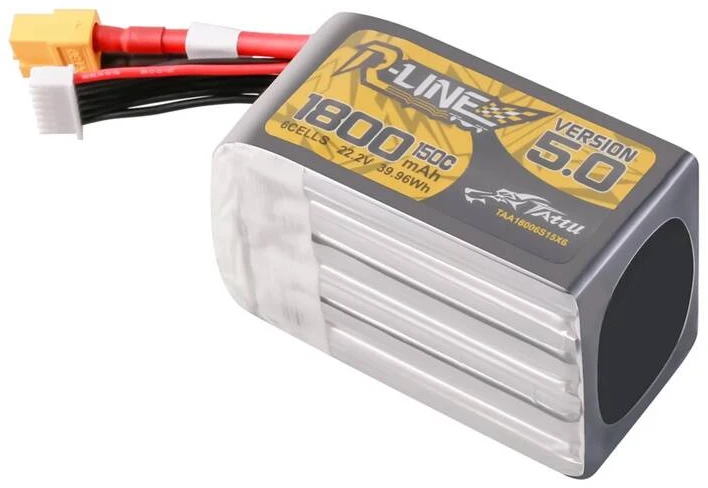 Gens Ace & Tattu Lipo Tattu R-Line 5.0 versija 1800mAh 22.2V 150C 6S baterija su XT60 jungtimi