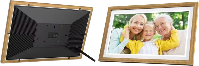 „Lippa“ – „Frameo“ skaitmeninis nuotraukų rėmelis – medžio imitacijos – 15,6 colio