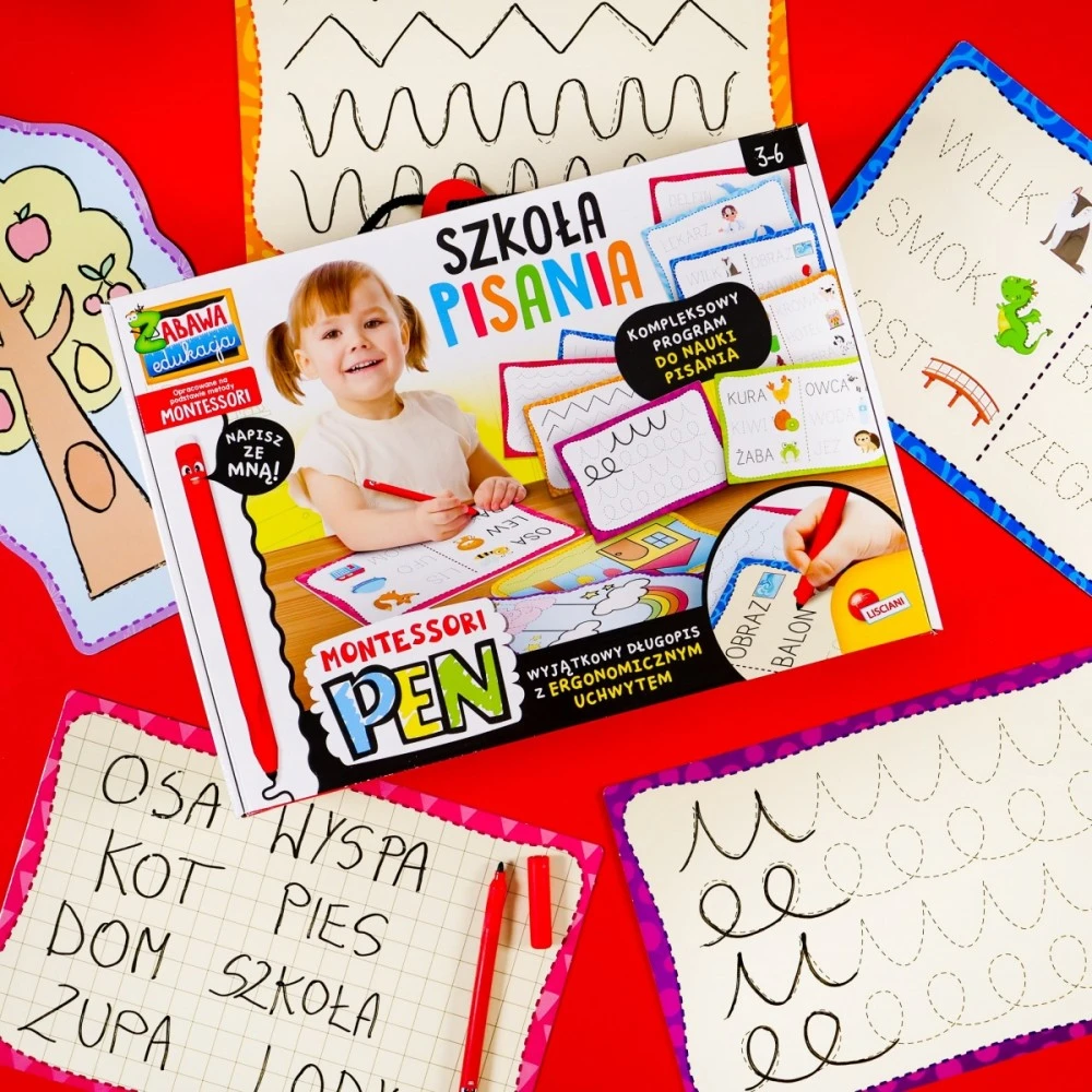 Lisciani Montessori rašymo mokymo rinkinys su 18 lentelių