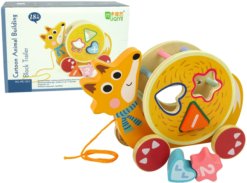 Medinis žaislas vaikams Lean Toys Vėžlys ant ratų
