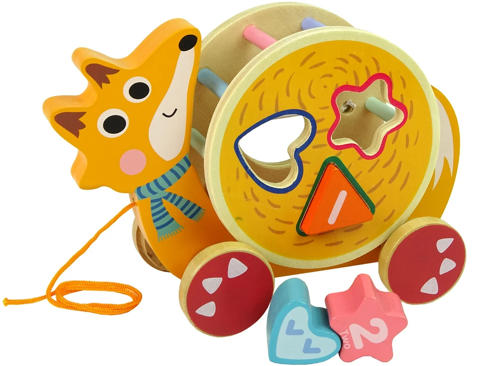 Medinis žaislas vaikams Lean Toys Vėžlys ant ratų