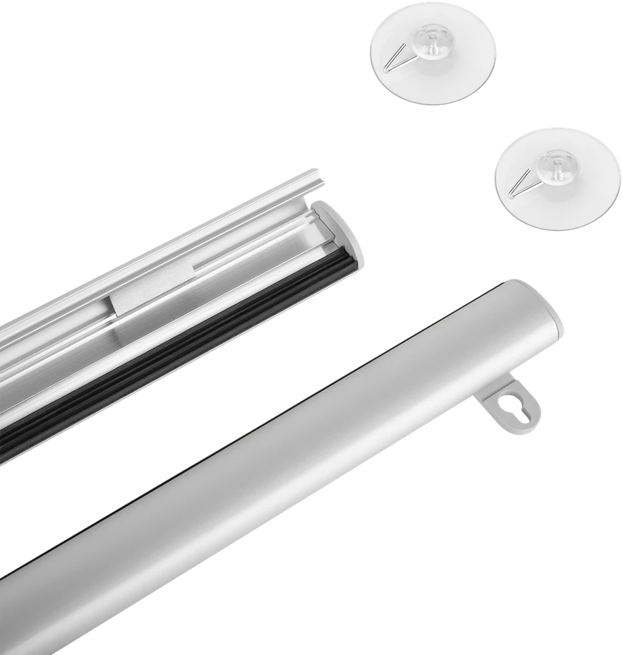 Listwa Oem Aliuminio juostelė plakatui kabinti CLIP 2x70cm + siurbtukas 45mm x2vnt su kabliuku