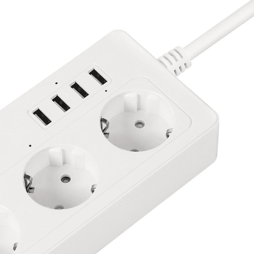 Kruger & Matz Listwa KrugerMatz maitinimo blokas, 4 vokiški lizdai ir 4xUSB 2100 mA, Connect P6 Tuya