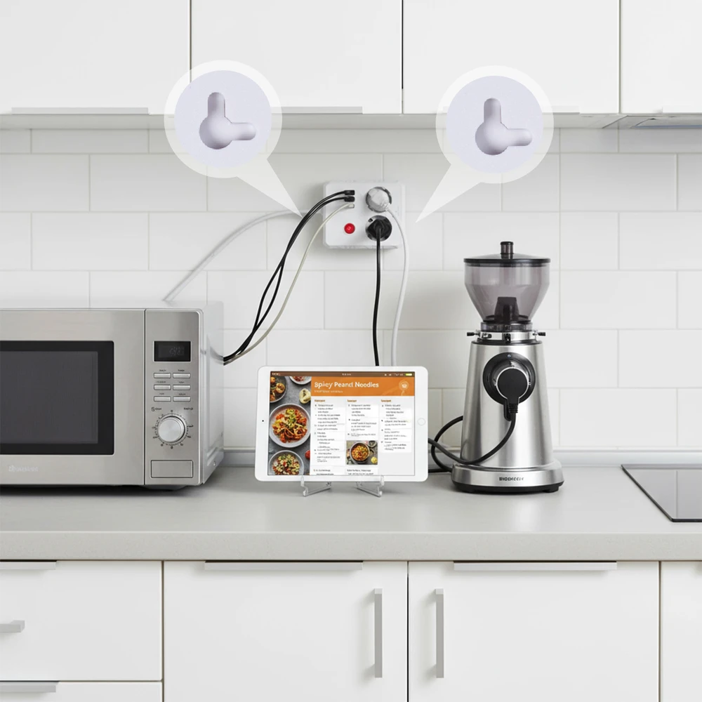 „Maclean“ maitinimo laidas, ilgintuvas, 2 lizdai + 3xUSB, 110-240V AC 50/60Hz, 2.1A max 2500W, 1.5m, baltas, MCE387 W
