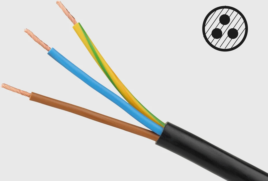 Rebel elektros tinklo ilgintuvas 5 lizdai su jungikliu 5m - 3x1.5mm