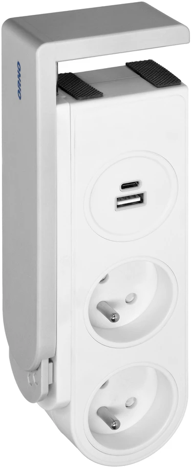 Orno Listwa Stalinis maitinimo lizdas su USB įkrovikliu ir spyruokliniu tvirtinimo spaustuku