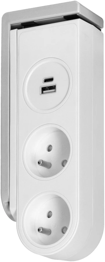 Orno Listwa Stalinis maitinimo lizdas su USB įkrovikliu ir spyruokliniu tvirtinimo spaustuku