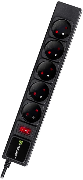 TRACER PowerGear 3,0 m Juodas 5 lizdų maitinimo juostelė