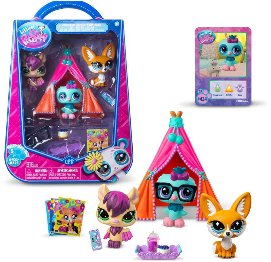 LPS TM Toys Minkštas Littlest Pet Shop pižamos vakarėlio žaislas