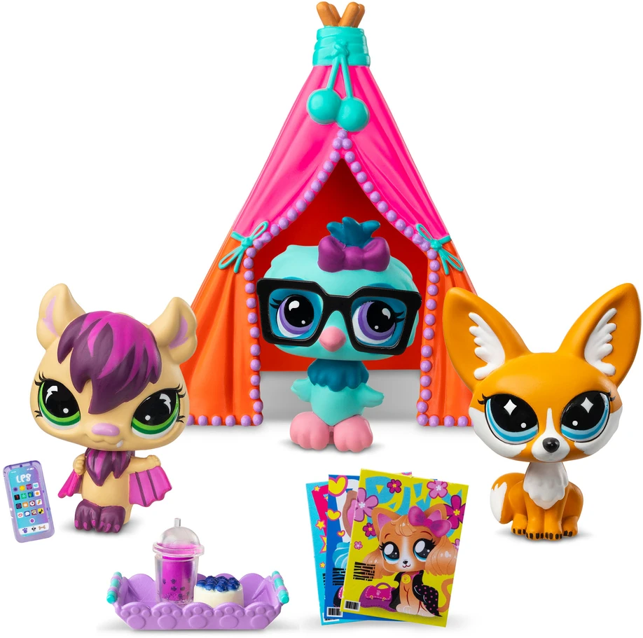 Littlest Petshop TM Toys Minkštas Littlest Pet Shop pižamos vakarėlio žaislas