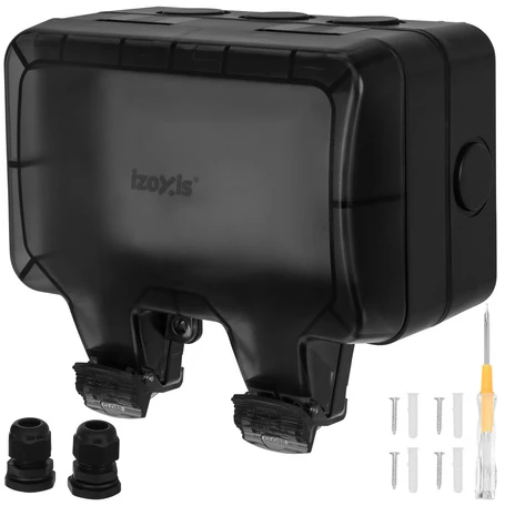 Double external socket 17x11x10cm Izoxis