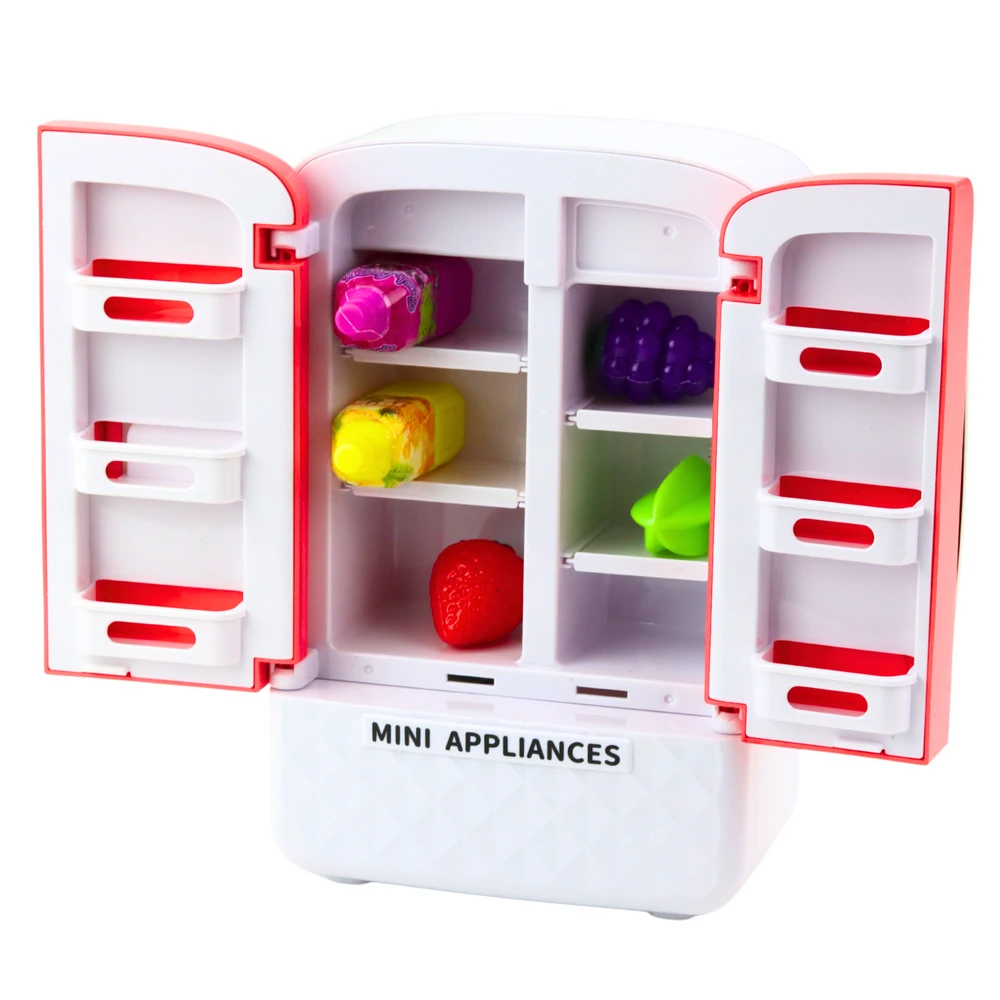 Lean Toys Žaislinis šaldytuvas su vaisiais ir sultimis