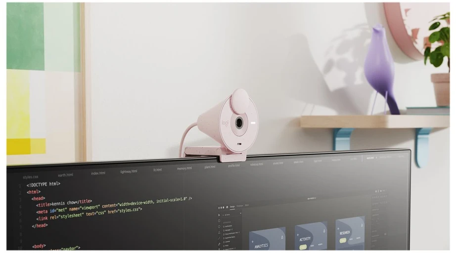 Internetinė kamera Logitech Brio 300, rožinė