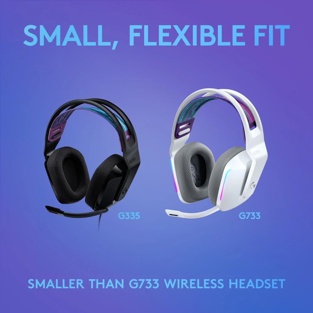 Laidinės žaidimų ausinės Logitech G335, juodos spalvos