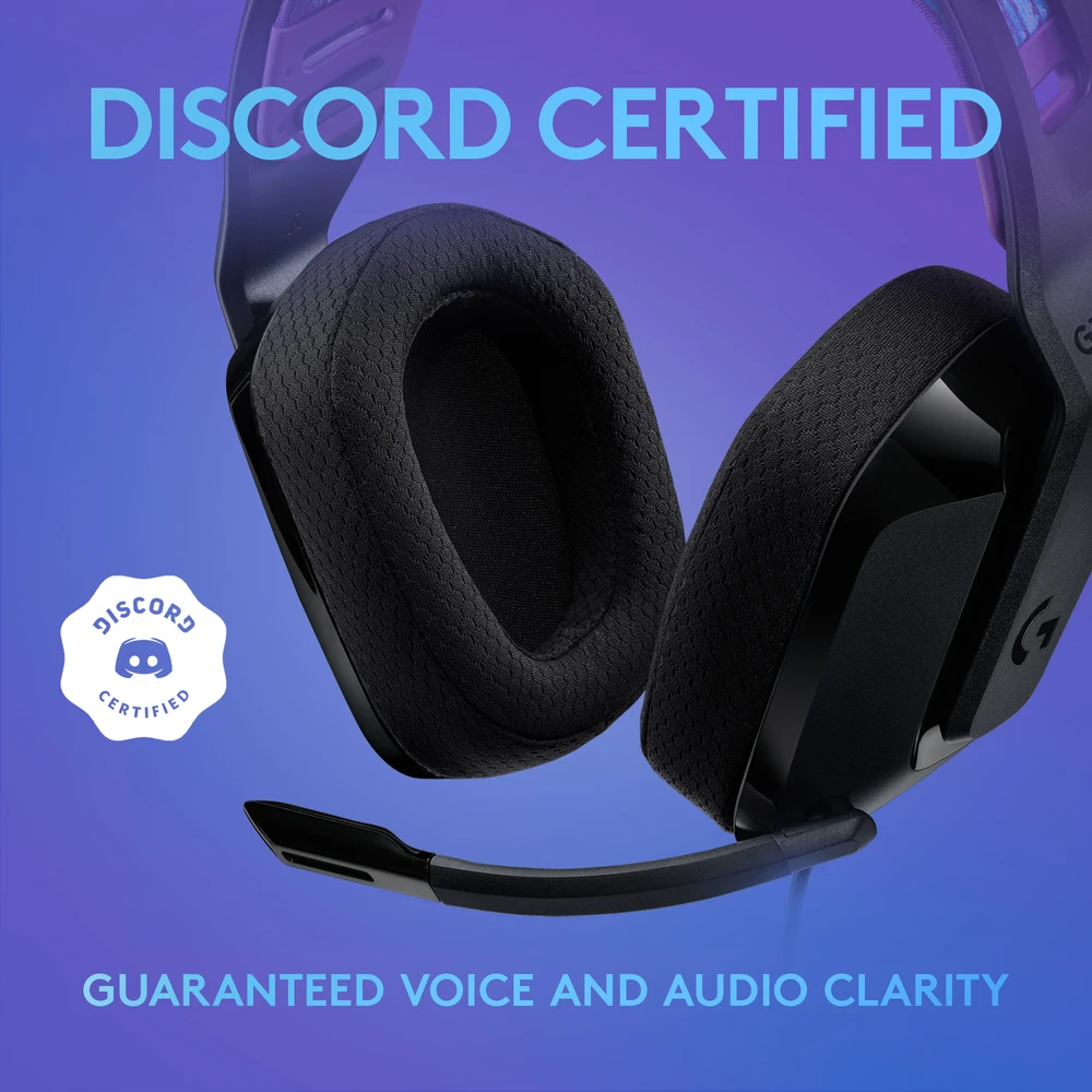 Laidinės žaidimų ausinės Logitech G335, juodos spalvos