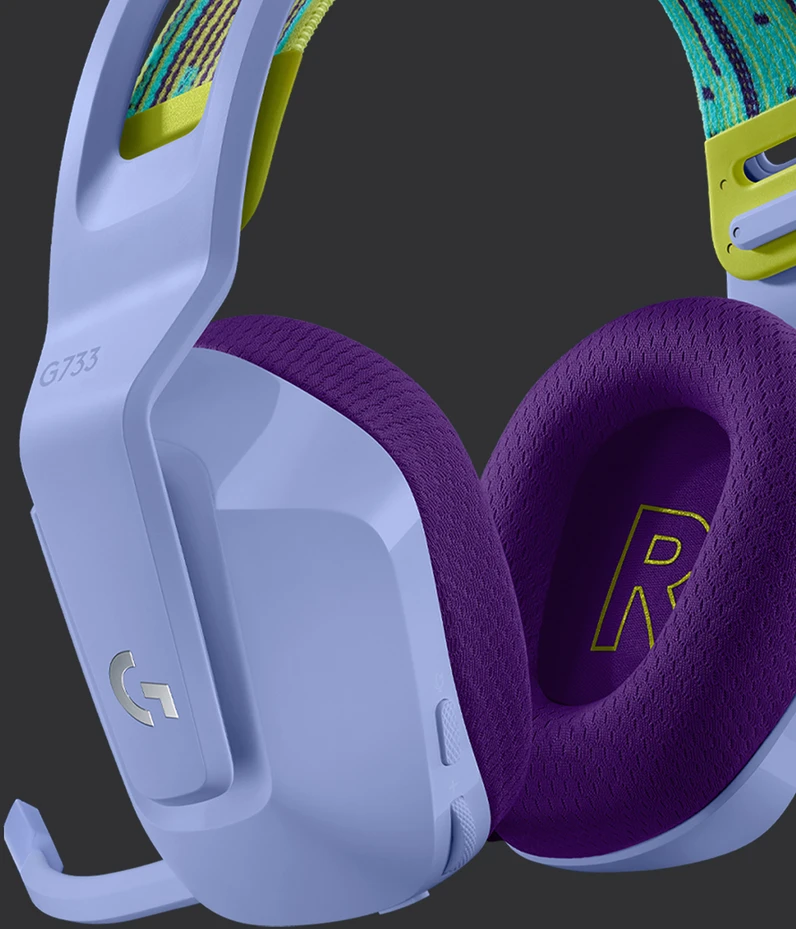 Belaidės ausinės Logitech G733, LIGHTSPEED, Violetinės spalvos