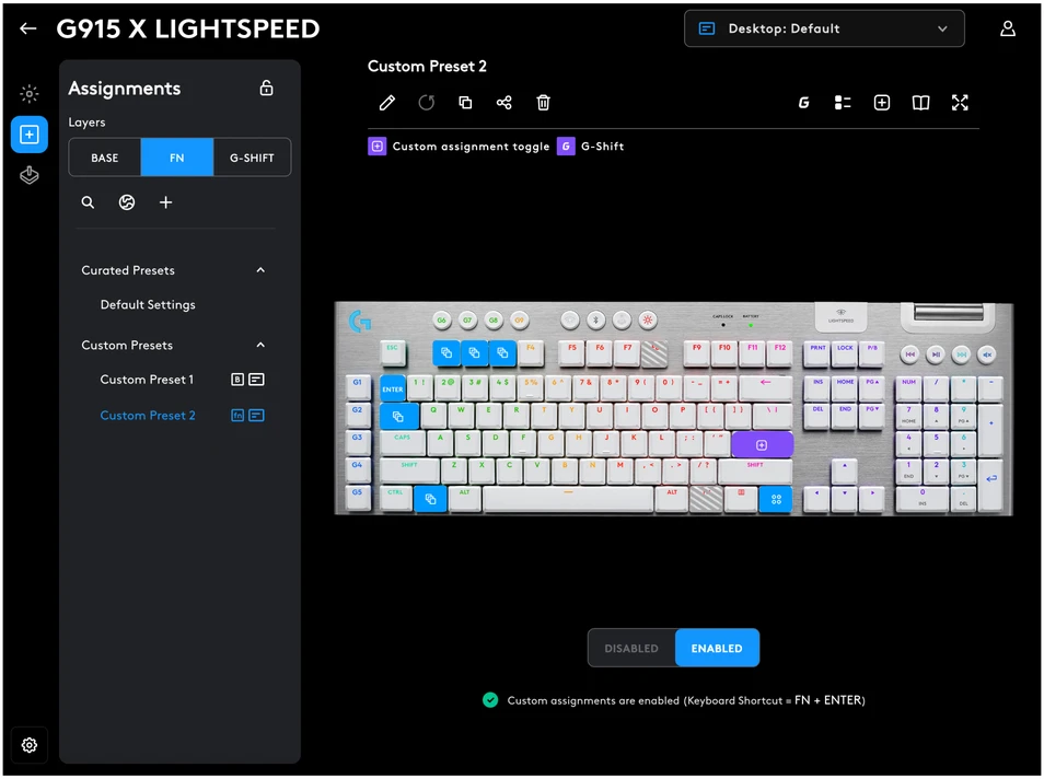 „Logitech“ – „G915 X LIGHTSPEED“ žemo profilio belaidė žaidimų klaviatūra