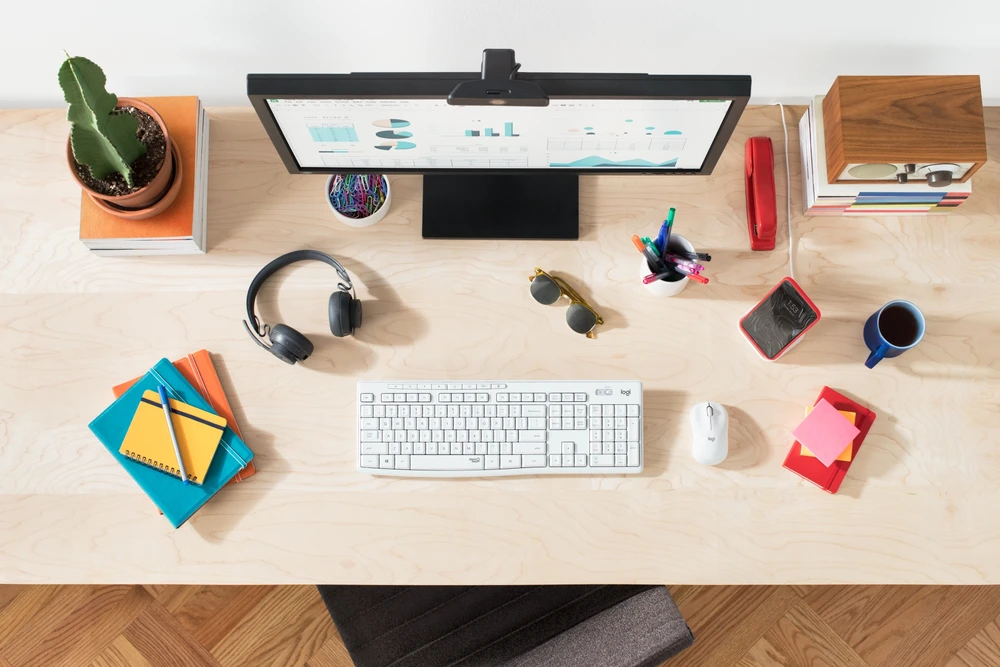 Belaidė klaviatūra su pele Logitech MK295, NORDIC išdėstymas, baltos spalvos