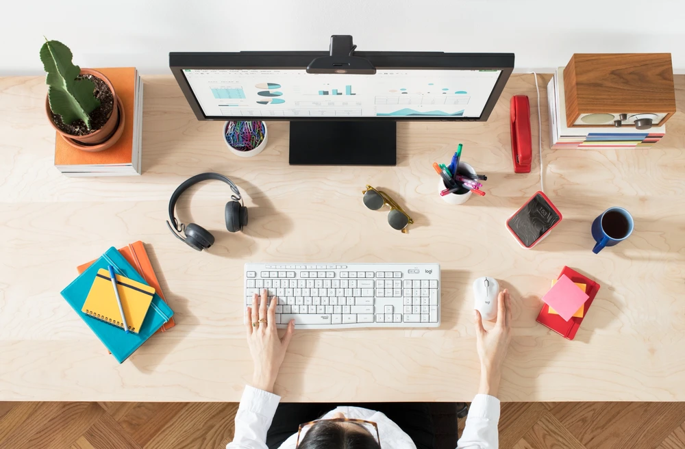 Belaidė klaviatūra su pele Logitech MK295, NORDIC išdėstymas, baltos spalvos