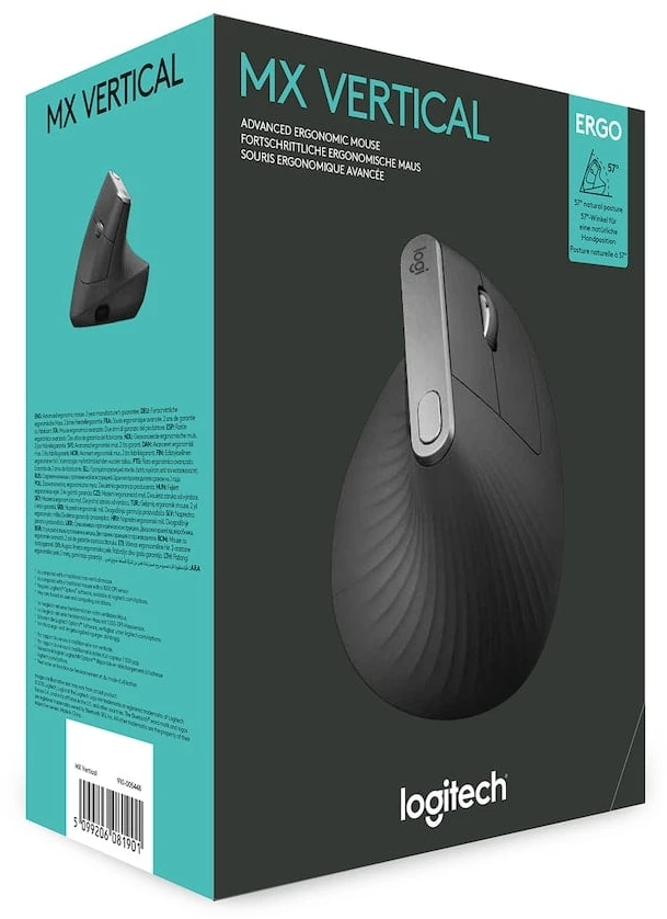 Belaidė pelė Logitech MX Vertical, pilka