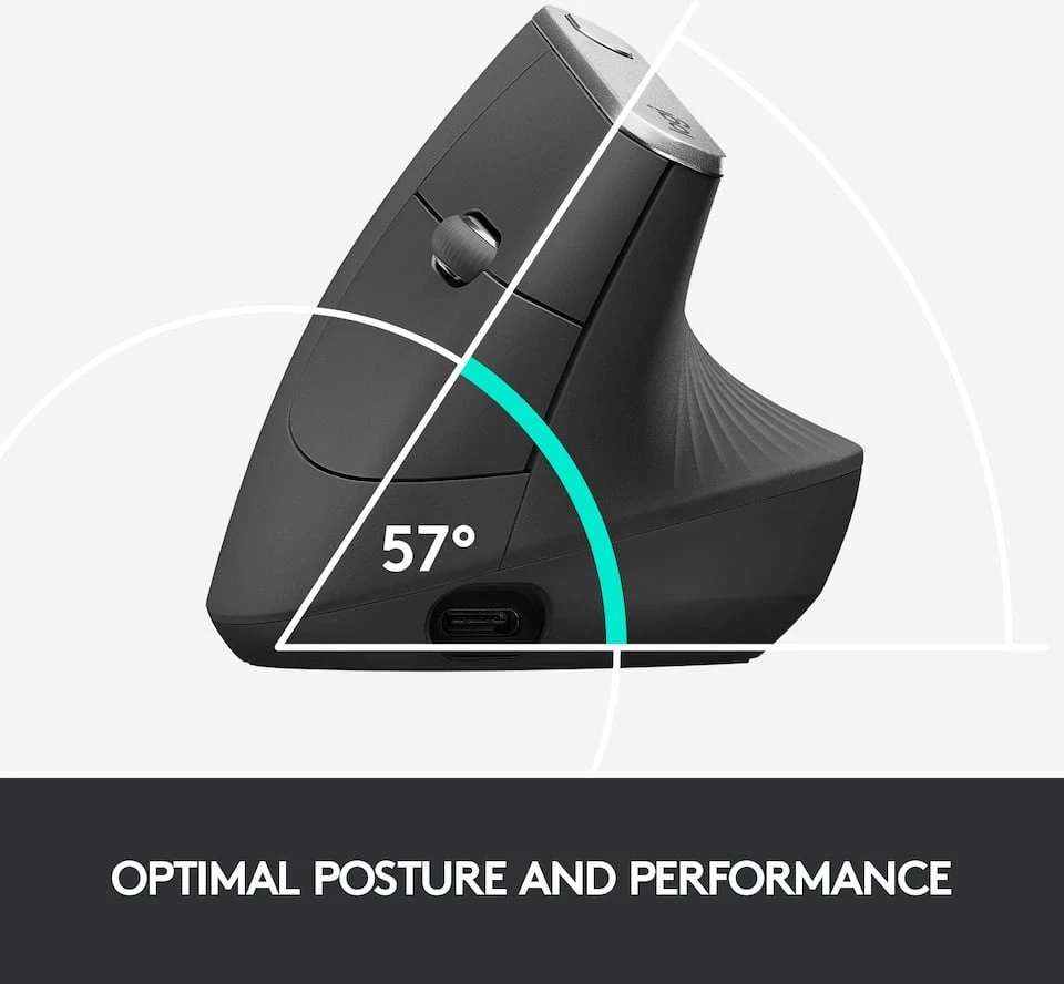 Belaidė pelė Logitech MX Vertical, pilka