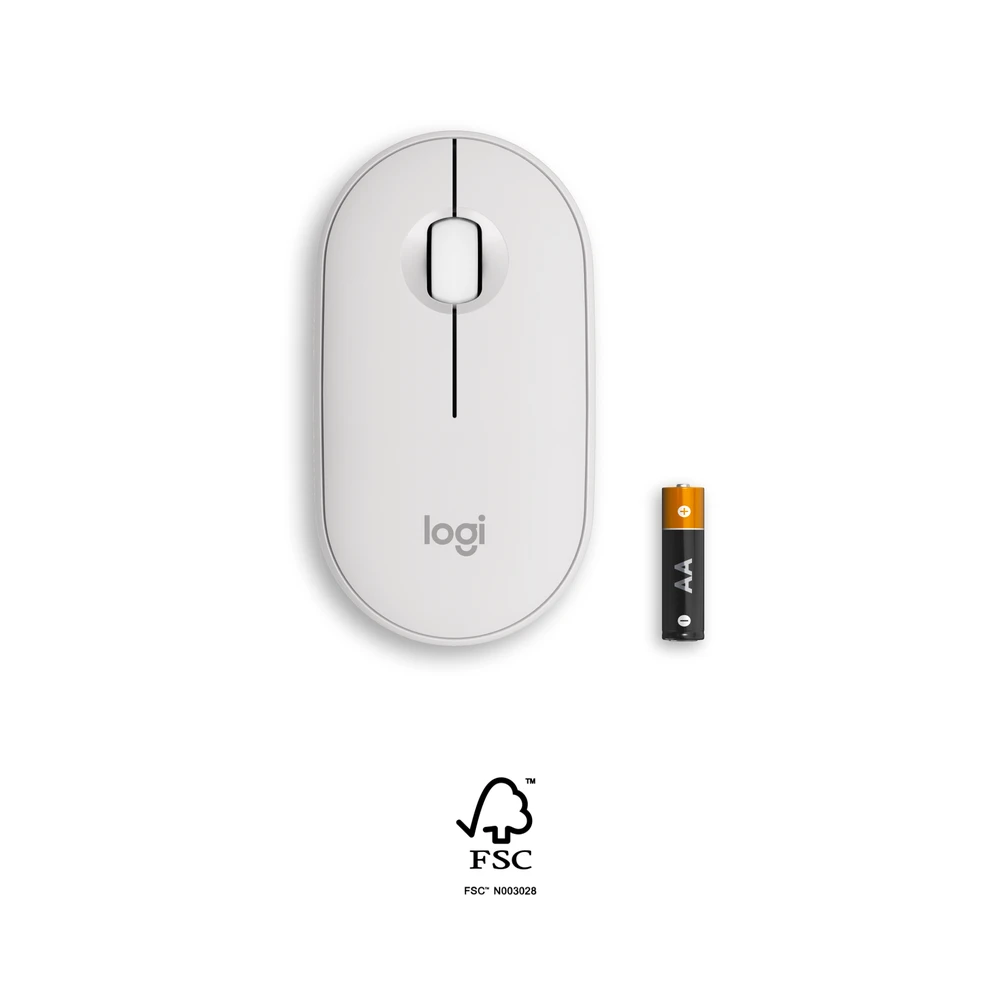 Belaidė pelė Logitech Pebble Mouse 2 M350s, Balta