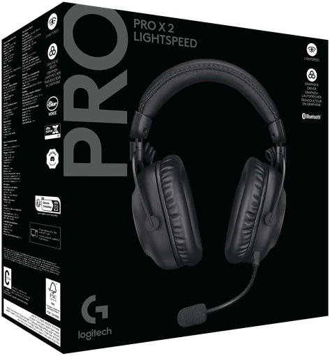 Logitech G PRO X 2 Lightspeed belaidės ausinės žaidimams, Juodos