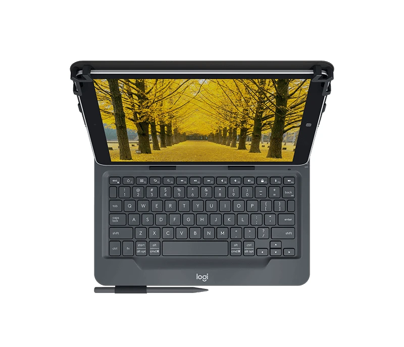 „Logitech“ – universalus dėklas su klaviatūra, 10 colių – juodas (šiaurietiškos gamybos)