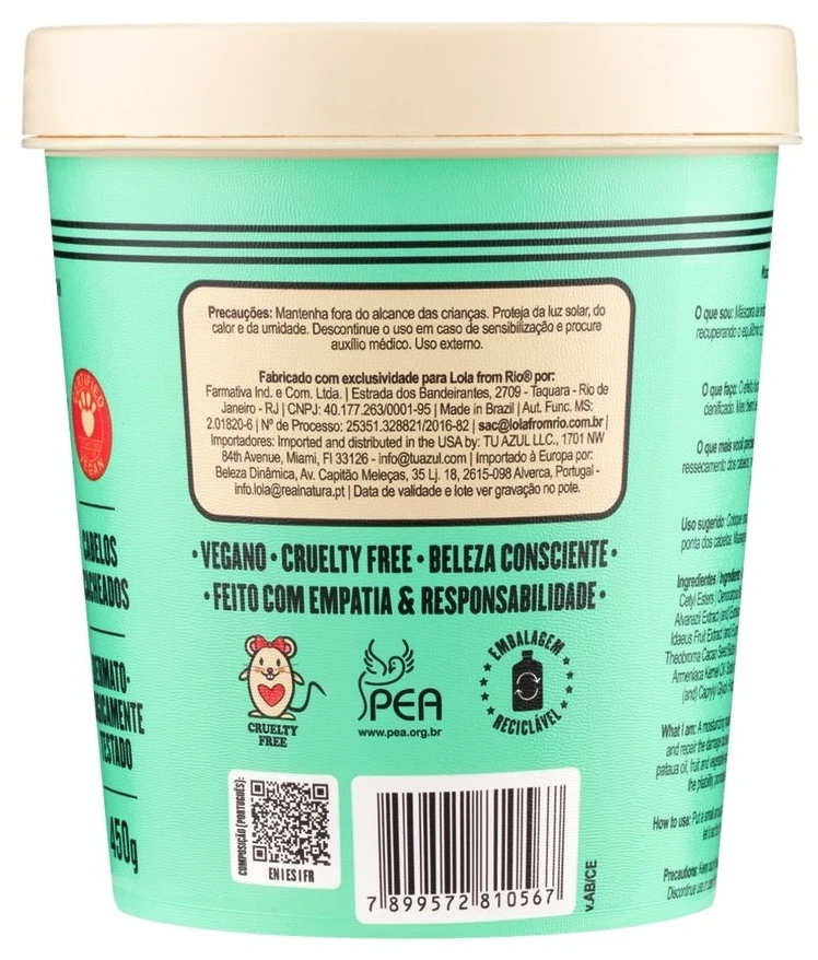 love Lola Cosmetics Meu Cacho Mihna Vida Hair Treatment Kreminis Mask For Hydration, 450 g