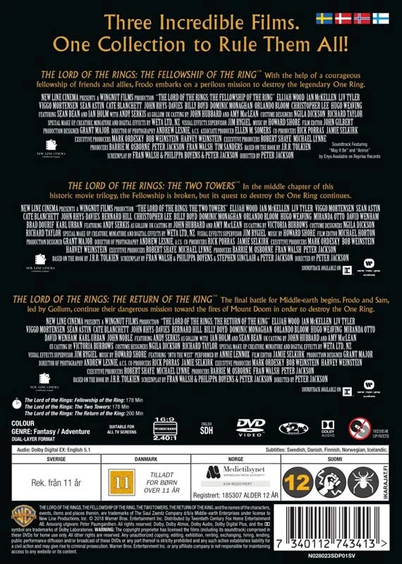 Lord of the Rings, 3 filmų kolekcija – kino teatro versijos