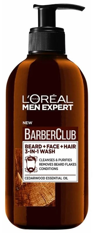 L'Oréal - „Men Expert Barber Club“ barzdos ir veido prausiklis, 200 ml