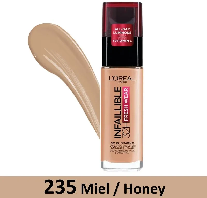 L´Oréal Paris Infaillible 24H Fresh Wear makiažo pagrindas 30 ml (235 Honey)