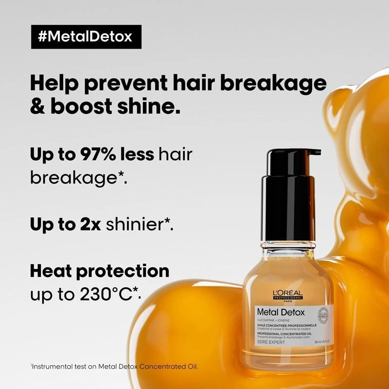 L'Oréal Professionnel Metal Detox Concentrated Oil Koncentruotas apsauginis plaukų aliejus, 50 ml