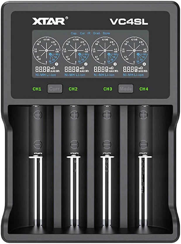 Kroviklis - Xtar VC4SL 1-4 Li-ion/Ni-MH, LCD Ekranas, USB-C