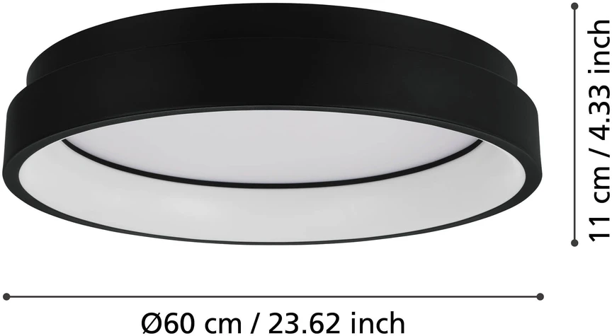 Lubinis šviestuvas „Eglo“ – „Marghera-Z“ išmanioji lubinė lempa Ø60 cm – RGB ir reguliuojamo baltumo