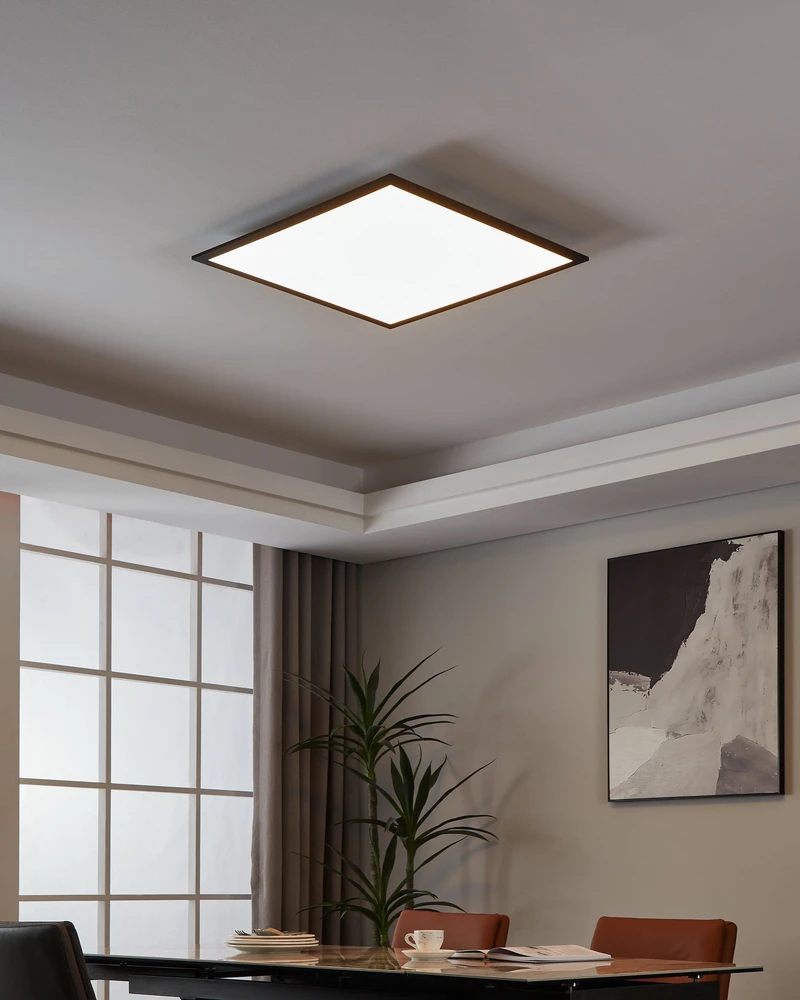 Lubinis šviestuvas „Eglo“ – „Salobrena-Z“ išmanioji LED panelė – juoda (59,5 x 59,5 cm) – „Zigbee“ ir „Bluetooth“