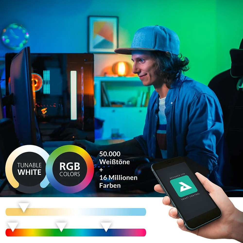 Sieninis šviestuvas „Eglo Tabiano-Z“ veidrodinis šviestuvas, chromuotas, L60.5, išmanusis RGB ir reguliuojamos baltos spalvos, „Zigbee“ ir „Bluetooth“